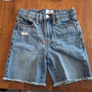 Old Navy girls Light Blue Denim Jean Shorts with Frayed Hem